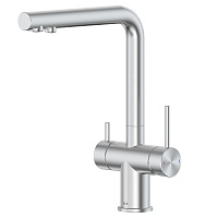 Смеситель для кухни AVS PureRiver 827-160-BS брашированная сталь, Г-образный излив