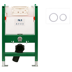 Комплект AVS 2в1: Инсталляция 809-0003-7732C + Клавиша 809-0014-GW/CR белая/хром