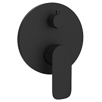 Смеситель для ванны и душа AVS Basic с внутренней частью, черный матовый