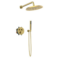 Душевой комплект AVS Luxury 3в1 круглый, брашированное золото