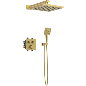 Душевой комплект AVS Luxury 3в1 квадратный, брашированное золото