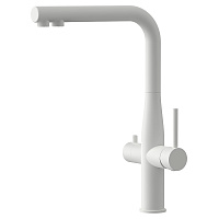 Смеситель для кухни AVS PureRiver белый матовый, Г-образный излив