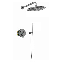 Душевой комплект AVS Luxury 3в1 круглый, оружейная сталь