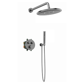 Душевой комплект AVS Luxury 3в1 круглый, оружейная сталь