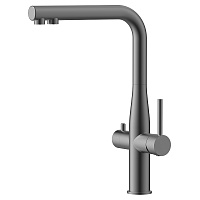Смеситель для кухни AVS PureRiver оружейная сталь, Г-образный излив