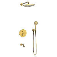 Душевой комплект AVS Termo 4в1 круглый, брашированное золото