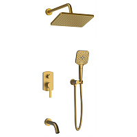 Душевой комплект AVS Elegant 4в1 квадратный, брашированное золото