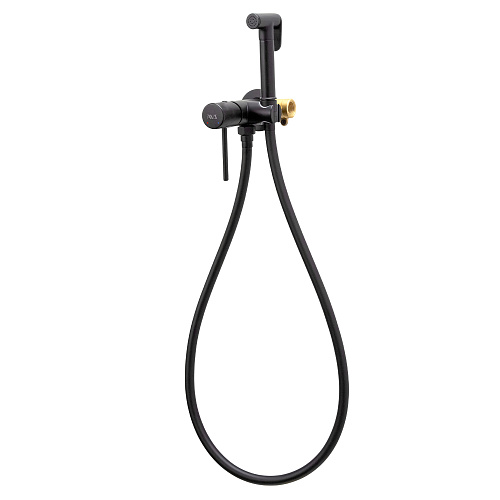 Гигиенический душ со смесителем AVS Slimmer черный матовый
