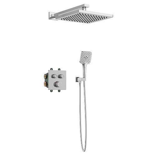 Душевой комплект AVS Luxury 3в1 квадратный, хром