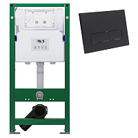 Комплект AVS 2в1: Инсталляция для унитаза 809-0006-7732C + Клавиша смыва 809-0011-MB черная матовая