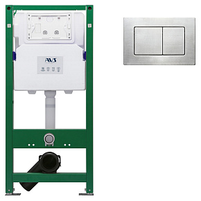 Комплект AVS 2в1: Инсталляция 809-0006-7732C + Клавиша 809-0016-m-SS нержавеющая сталь