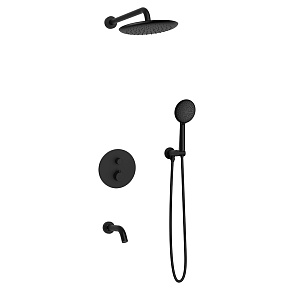 Душевой комплект AVS Termo 4в1 круглый, черный матовый
