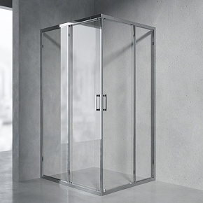 Душевой уголок AVS Слайдер Куб 90-100x90-100 профиль хром, стекло прозрачное