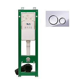 Комплект AVS 2в1: Инсталляция 809-0002-7732C + Клавиша 809-0014-CR/GB хром/черный