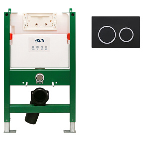 Комплект AVS 2в1: Инсталляция 809-0003-7732C + Клавиша 809-0014-MB/CR хром/черная матовая