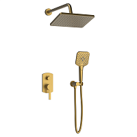 Душевой комплект AVS Elegant 3в1 квадратный, брашированное золото