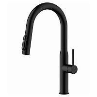 Смеситель для кухни с выдвижным изливом AVS PureRiver черный матовый